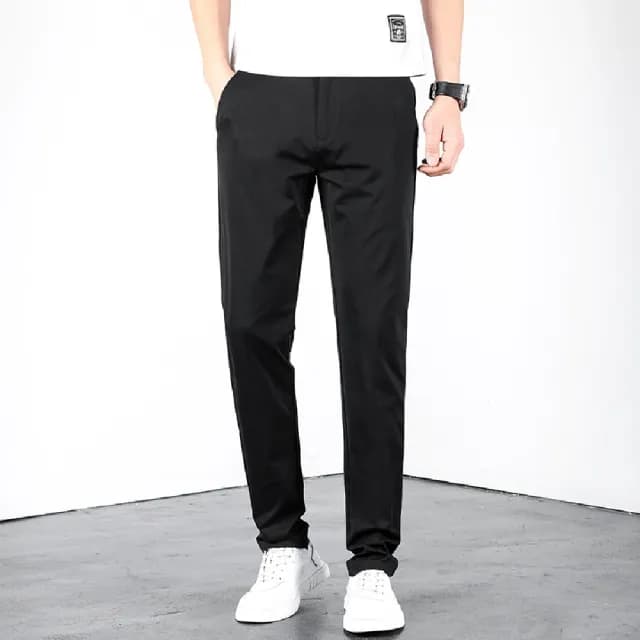 【米蘭精品】現貨+預購 休閒褲長褲(彈力薄款直筒純色男褲子父親節禮物4色74er31)