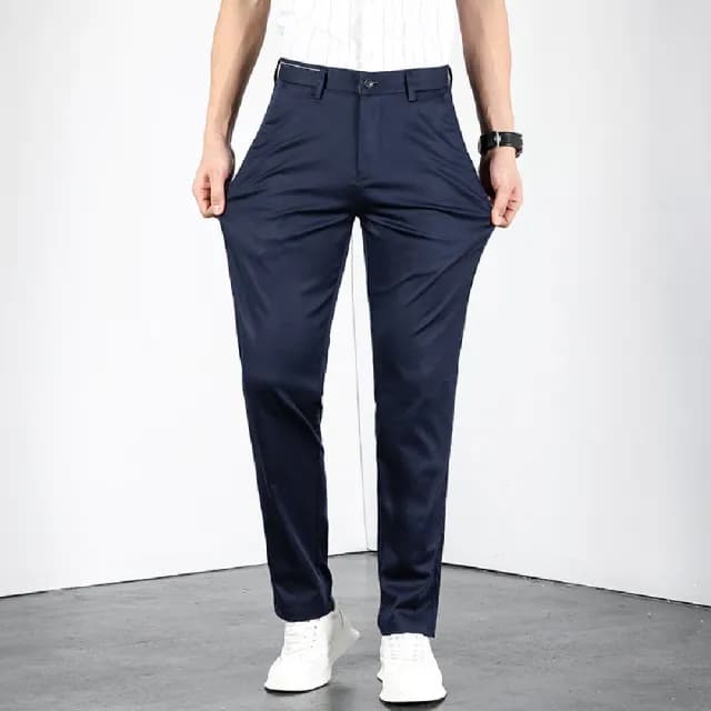 【米蘭精品】現貨+預購 休閒褲長褲(薄款萊賽爾棉彈力休閒男褲子父親節禮物3色74er14)