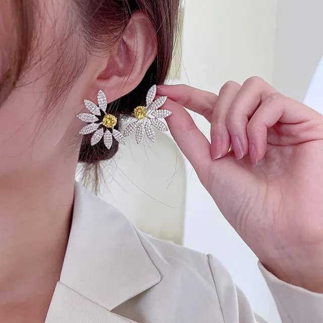 【巴黎精品】情人節禮物 現貨+預購 鋯石耳環925純銀耳針(微鑲花朵復古生日母親節禮物女飾品3色p1bk30)