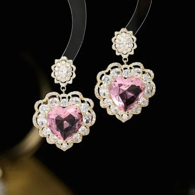 【巴黎精品】現貨+預購 鋯石耳環925純銀耳針(微鑲愛心花邊生日母親節禮物女飾品2色p1bk25)