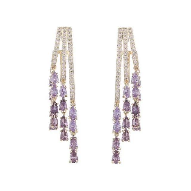 【巴黎精品】現貨+預購 鋯石耳環925純銀耳針(漸層變色流蘇生日母親節禮物女飾品2色p1bk20)