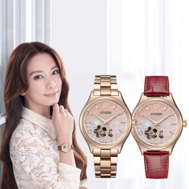 【CITIZEN 星辰】亞洲櫻花限定版 LADYS系列 優雅機械套錶 畢業禮物 送禮 推薦(PC1017-61Y)
