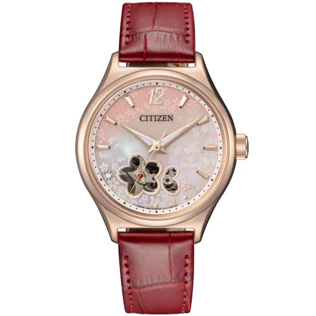 【CITIZEN 星辰】亞洲櫻花限定版 LADYS系列 優雅機械套錶 畢業禮物 送禮 推薦(PC1017-61Y)