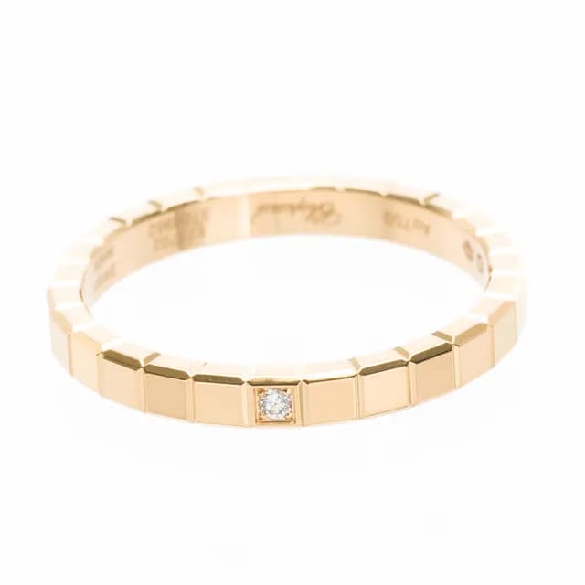 【CHOPARD 蕭邦】Ice Cube 18K金單鑽戒指(鑽石0.01ct/尺寸52)