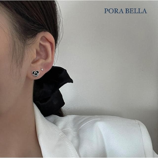 【Porabella】925純銀愛心笑臉耳環 愛心耳釘 愛心耳釘 告白 姊妹 生日禮物 送女友 Eearrings