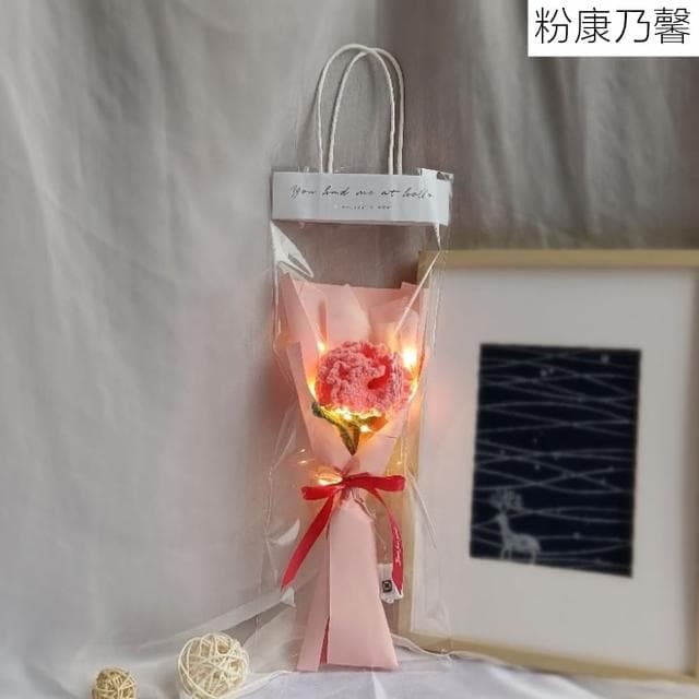 【JEN】手工編織毛線花束含燈串4款可選(情人節畢業季生日禮物節日送禮)