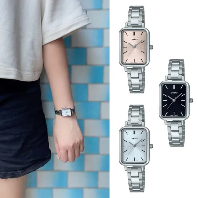 【CASIO 卡西歐】知性方形指針錶(LTP-V009D)