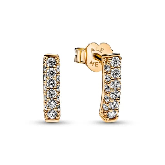 【Pandora 官方直營】Pandora Timeless 密鑲寶石飾條針式耳環-絕版品