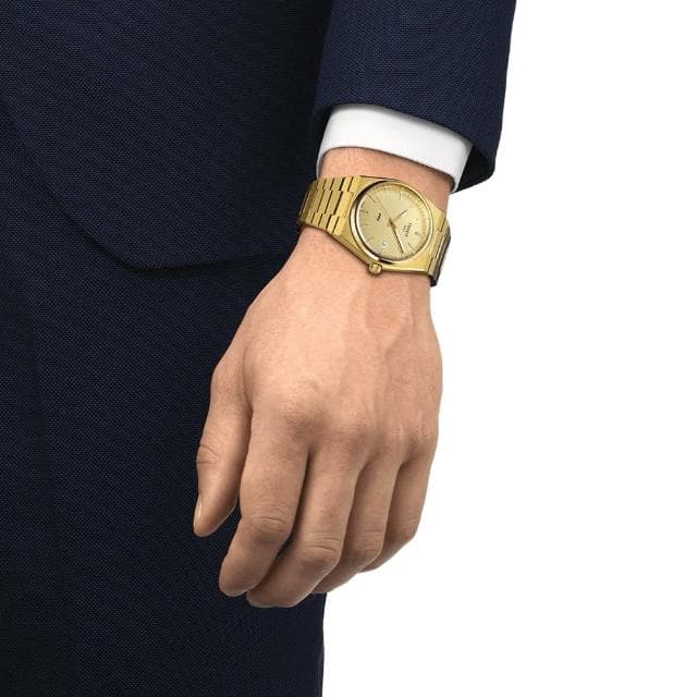 【TISSOT 天梭 官方授權】PRX系列 復古風酒桶型紳士石英錶-40mm 情人節 禮物(T1374103302100)