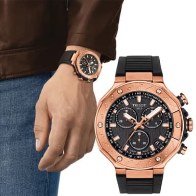 【TISSOT 天梭】T-RACE 競速系列三眼計時手錶 禮物 送禮 推薦(T141.417.37.051.00 / T1414173705100)