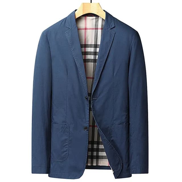 【米蘭精品】現貨出清 西裝外套休閒西服(素色純棉休閒春秋男外套父親節禮物3色74eb6)