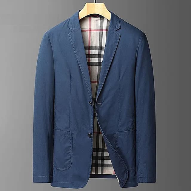 【米蘭精品】現貨出清 西裝外套休閒西服(素色純棉休閒春秋男外套父親節禮物3色74eb6)