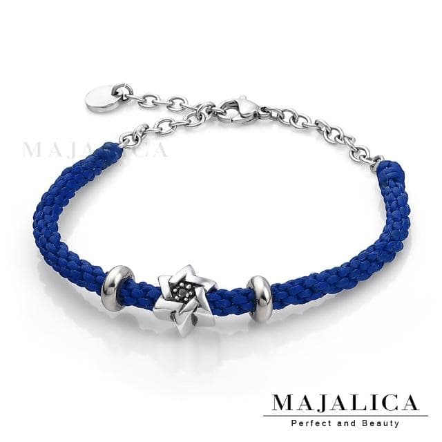 【Majalica】純銀．開運手鍊．新年禮物(藍色)