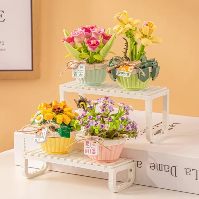 【半島良品】DIY手做積木/微觀花卉系列(LOZ積木花 仿真花 鮮花束 交換禮物 畢業禮物 聖誕禮物 生日禮物)