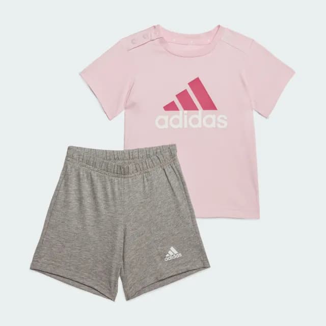 【adidas 愛迪達】ESSENTIALS 運動套裝 短袖/短褲 嬰幼童裝(HR5886)