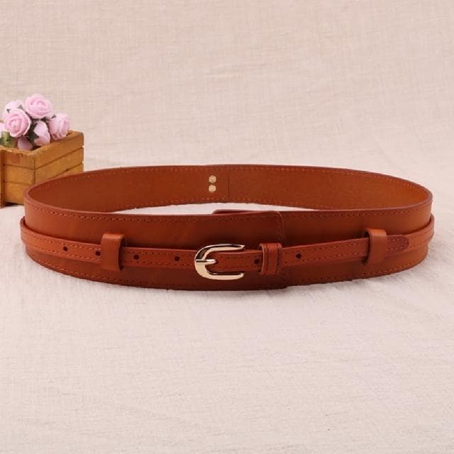 【米蘭精品】現貨+預購 腰封真皮皮帶(牛皮百搭兩用寬版女配件情人節生日聖誕節交換禮物4色74eg15)