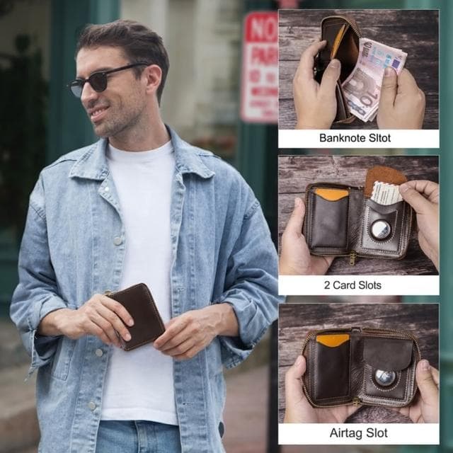 【米蘭精品】現貨+預購 短夾真皮手拿包(簡約牛皮錢包拉鍊式男女皮夾父親節禮物74ep29)