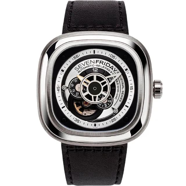 【SEVENFRIDAY】P1 解構世界自動上鍊機械錶-銀x黑 送禮 禮物 推薦(P1B)
