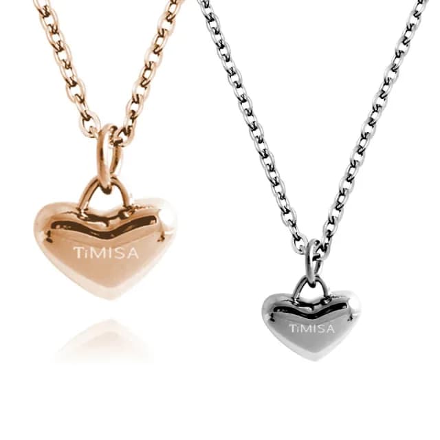 【TiMISA】鈦真心 純鈦項鍊E(雙色可選)