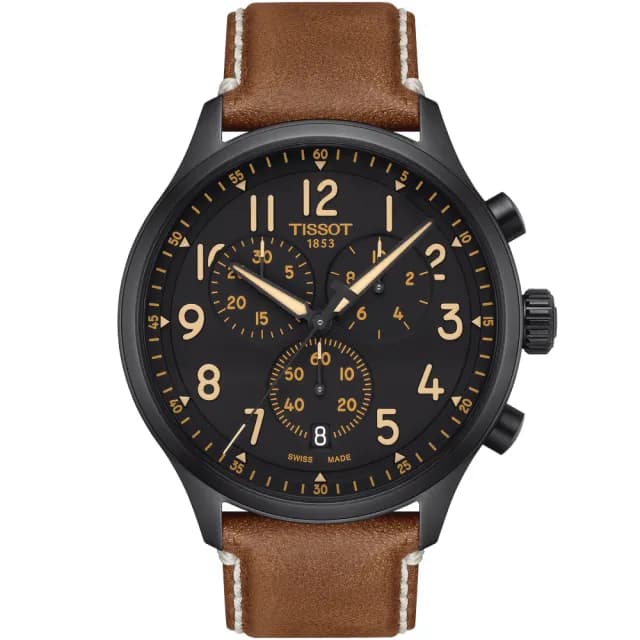 【TISSOT 天梭 官方授權】韻馳系列 Chrono XL三眼計時手錶-黑 禮物 送禮 推薦(T1166173605203)