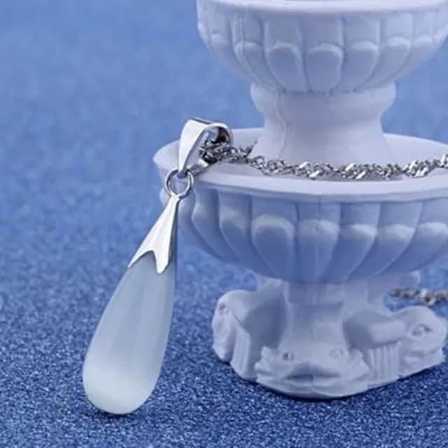 【米蘭精品】現貨+預購 貓眼石項鍊流行銀飾品(水滴流行百搭母親節生日情人節聖誕節交換禮物73v2)