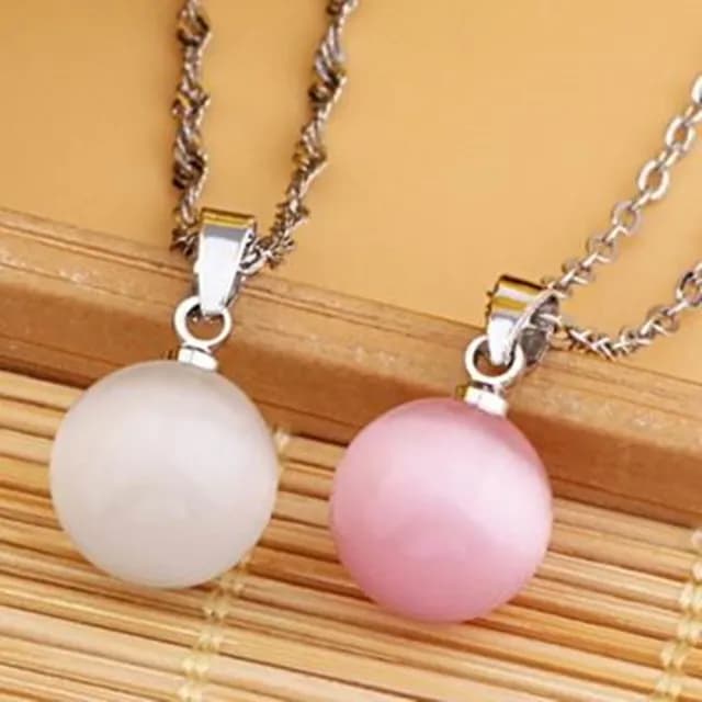 【米蘭精品】現貨+預購 貓眼石項鍊流行銀飾品(獨特圓型韓國美艷百搭生日情人節聖誕節交換禮物2色73v16)