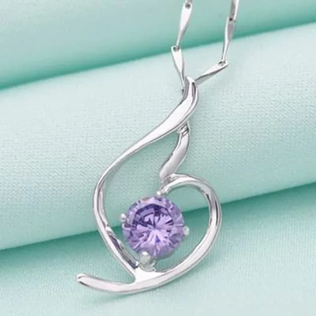 【米蘭精品】現貨+預購 紫色物語項鍊流行銀飾品(簡約時尚知性紫色物語母親節生日情人節禮物73v31)