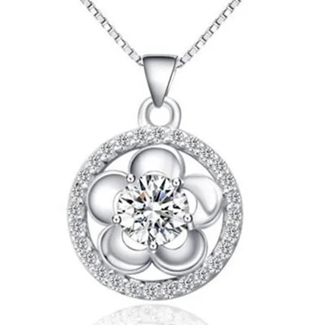 【米蘭精品】現貨+預購 花朵項鍊流行銀飾品(精緻童話百搭鑲鑽母親節生日情人節聖誕節交換禮物73v164)