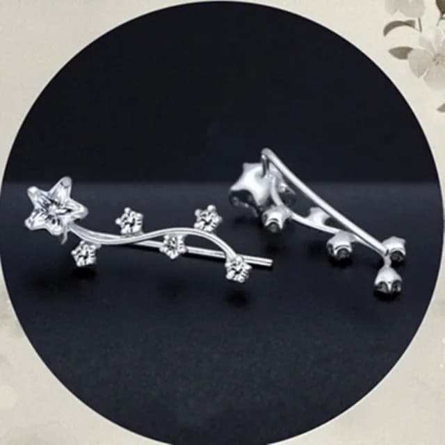 【米蘭精品】現貨+預購 耳環流行銀飾品鑲鑽耳飾(時尚精美星星情人節生日禮物聖誕節交換禮物首選73ag215)