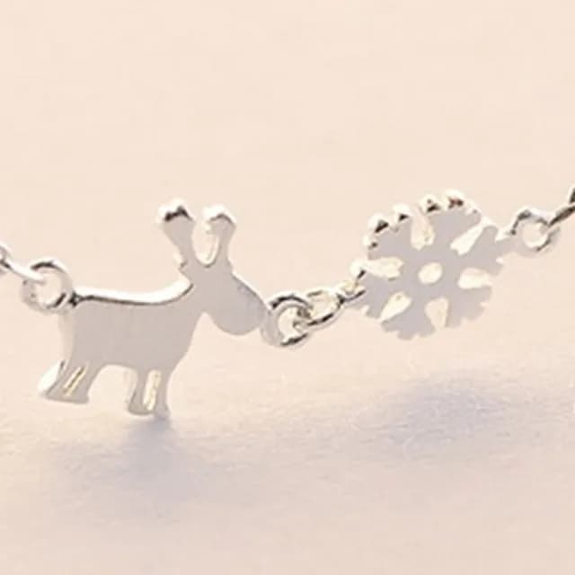 【米蘭精品】現貨+預購 項鍊銀飾品(雪花小鹿造型獨特時尚流行母親節生日情人節聖誕節交換禮物73y11)