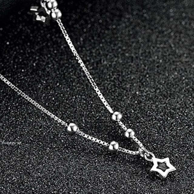 【米蘭精品】現貨+預購 925純銀腳鍊飾品(經典流行可愛星星情人節生日聖誕節交換禮物73ib4)