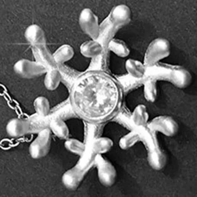 【米蘭精品】現貨+預購 鑲鑽項鍊銀飾品(雪花造型時尚精緻百搭母親節生日情人節聖誕節交換禮物73y85)