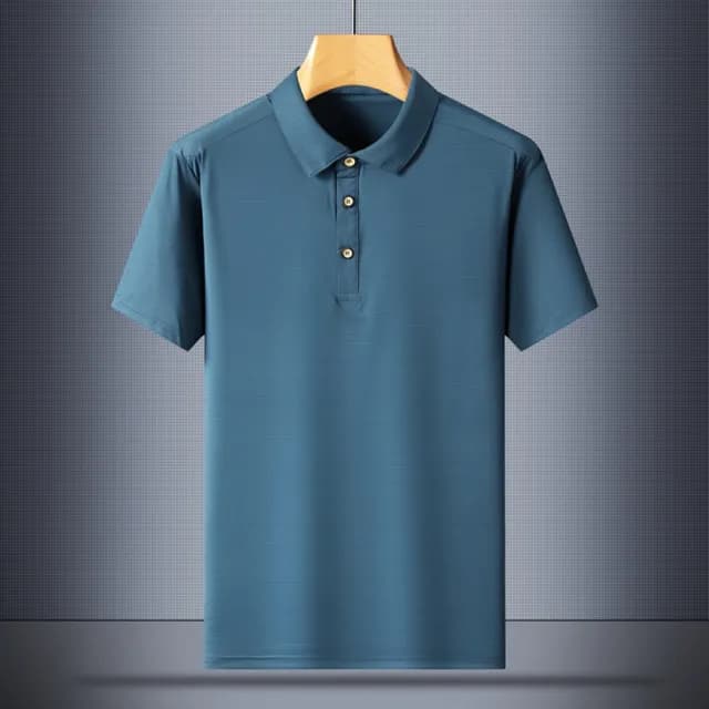 【米蘭精品】現貨+預購 冰絲POLO衫短袖上衣(薄款純色修身休閒男裝父親節禮物4色74ey32)