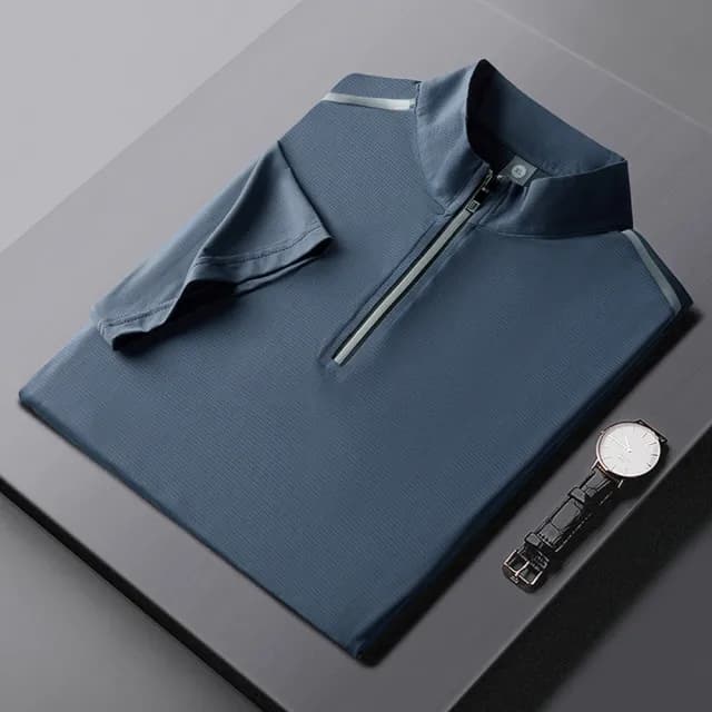 【米蘭精品】現貨+預購 冰絲POLO衫短袖上衣(夏季輕薄網眼純色男裝父親節禮物5色74ey15)