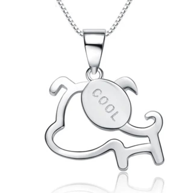 【米蘭精品】現貨+預購 項鍊鑲鑽流行銀飾品(可愛小狗母親節情人節生日聖誕節交換禮物73am118)