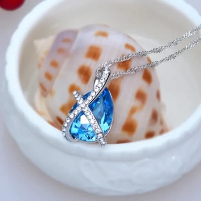 【米蘭精品】現貨+預購 項鍊水晶流行飾品(鑲鑽璀璨奢華母親節情人節生日聖誕節交換禮物6色73aj103)