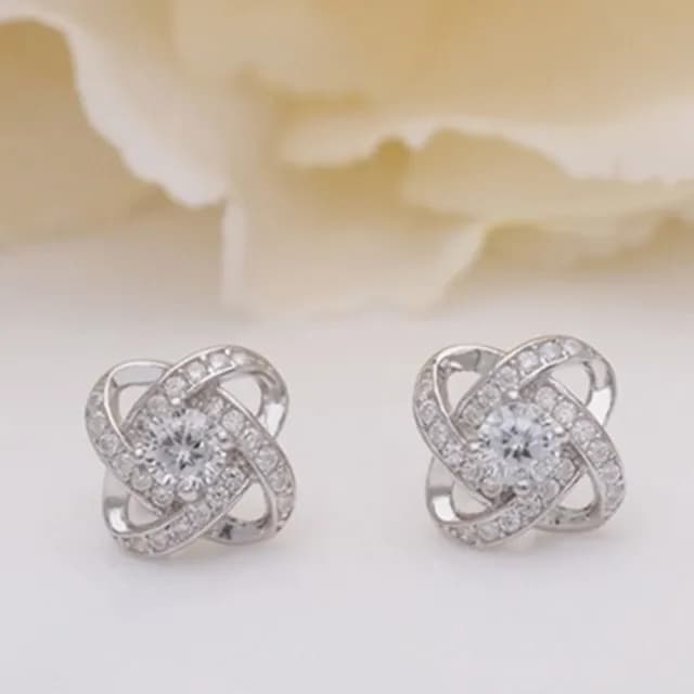 【米蘭精品】現貨+預購 耳環鑲鑽流行銀飾品(旋轉花精美七夕情人節生日聖誕節交換禮物73ac13)