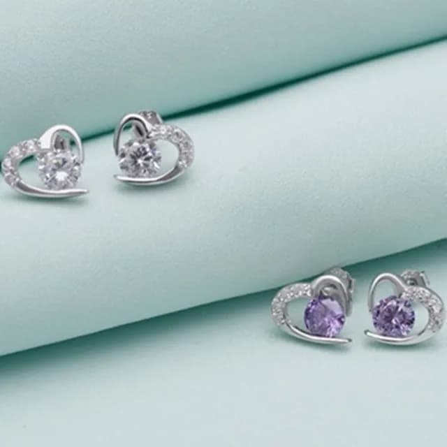 【米蘭精品】現貨+預購 耳環鑲鑽流行銀飾品(時尚甜美愛心七夕情人節生日聖誕節交換禮物2色73ac20)