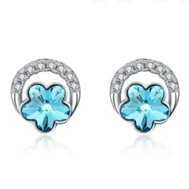 【米蘭精品】現貨+預購 耳環水晶流行銀飾品(優雅高貴時尚小花母親節情人節生日聖誕節交換禮物73al1)