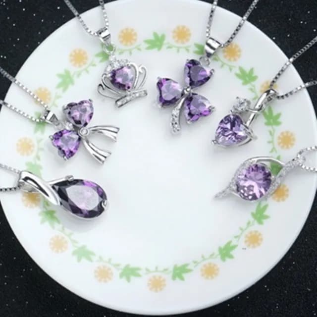 【米蘭精品】現貨+預購 項鍊水晶流行銀飾品(優雅高貴時尚母親節情人節生日聖誕節交換禮物73am47)