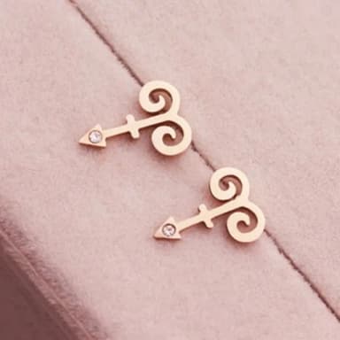 【米蘭精品】現貨+預購 玫瑰金鑲鑽耳環流行飾品(韓版小羊角時尚母親節生日情人節聖誕節交換禮物71at95)
