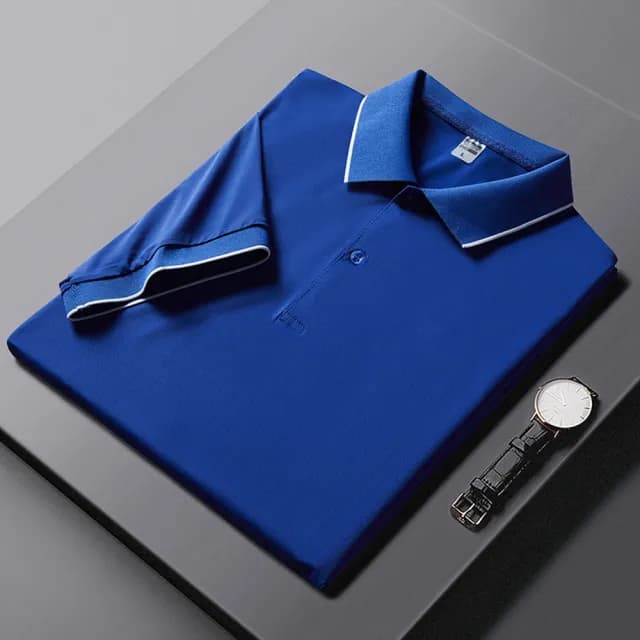 【米蘭精品】現貨+預購 冰絲POLO衫短袖上衣(夏季時尚純色速乾男裝父親節禮物6色74ey30)