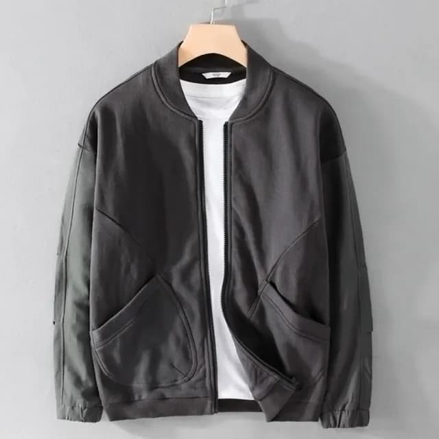 【巴黎精品】父親節禮物 棒球外套休閒夾克(春秋寬鬆復古純棉男外套2色a1bv10)