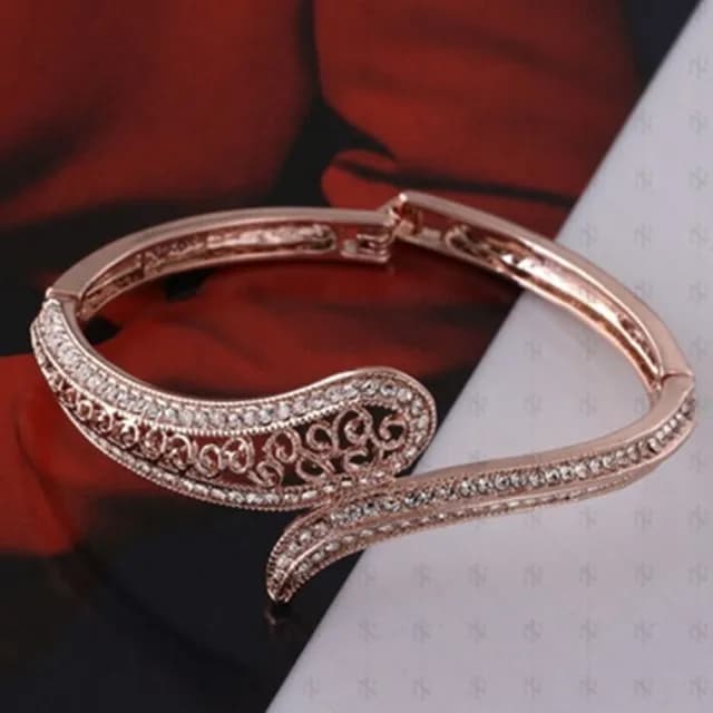 【米蘭精品】現貨+預購 玫瑰金鑲鑽手環流行飾品(高貴典雅復古紋路情人節生日聖誕節交換禮物首選73cf11)