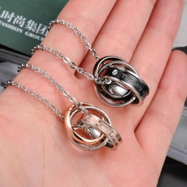 【米蘭精品】現貨+預購 鈦鋼項鍊情侶對鍊流行飾品(時尚創意圓型鑲鑽七夕情人節生日禮物2色73cl46)