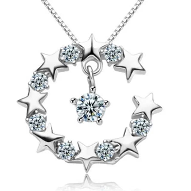 【米蘭精品】現貨+預購 項鍊鑲鑽流行銀飾品(星空浪漫時尚母親節情人節生日聖誕節交換禮物73am85)
