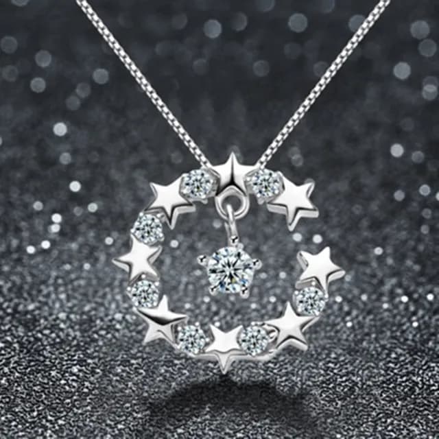 【米蘭精品】現貨+預購 項鍊鑲鑽流行銀飾品(星空浪漫時尚母親節情人節生日聖誕節交換禮物73am85)