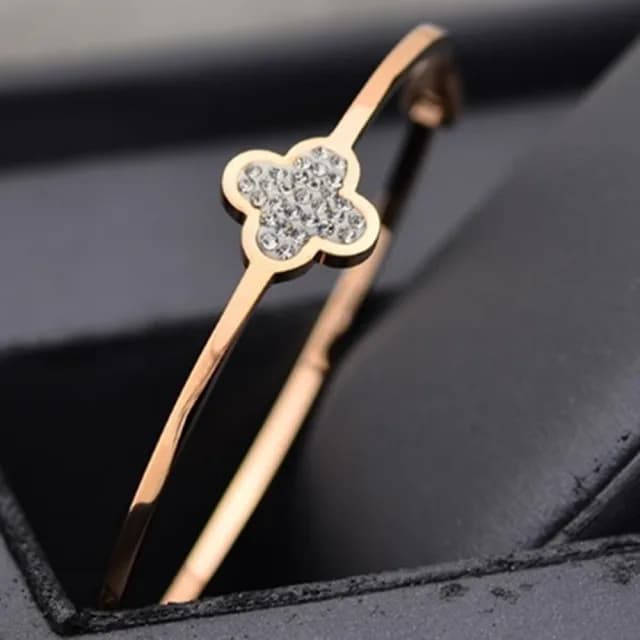 【米蘭精品】現貨+預購 鑲鑽玫瑰金手環流行飾品(精美時尚小花母親節生日情人節聖誕節交換禮物71ap8)