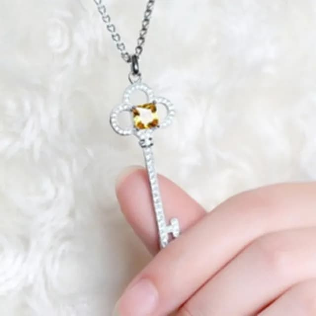 【米蘭精品】現貨+預購 項鍊鑲鑽流行銀飾品(高貴優雅梅花鑰匙母親節情人節生日聖誕節交換禮物73am170)