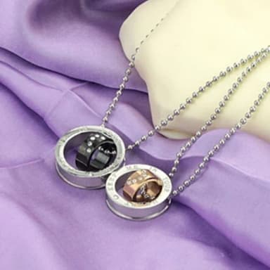 【米蘭精品】現貨+預購 鈦鋼項鍊情侶對鍊流行飾品(愛心鑲鑽個性百搭七夕情人節生日禮物2色73cl81)